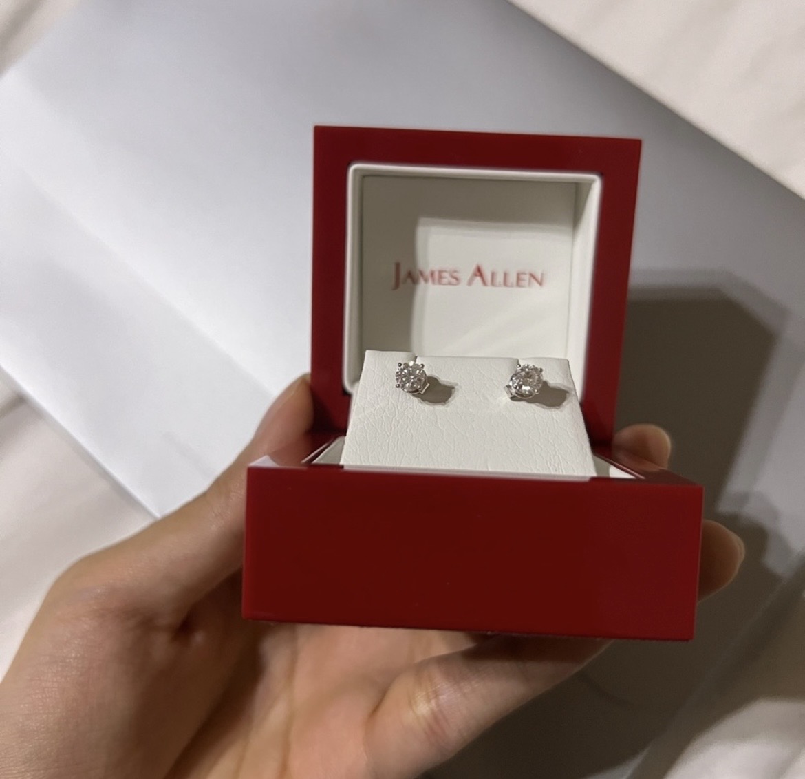 14K White Gold Lab Diamond Stud Earrings