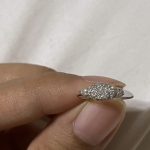 10K White Gold Natural Diamond Signet Pinky Ring