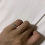 10K White Gold Natural Diamond Signet Pinky Ring