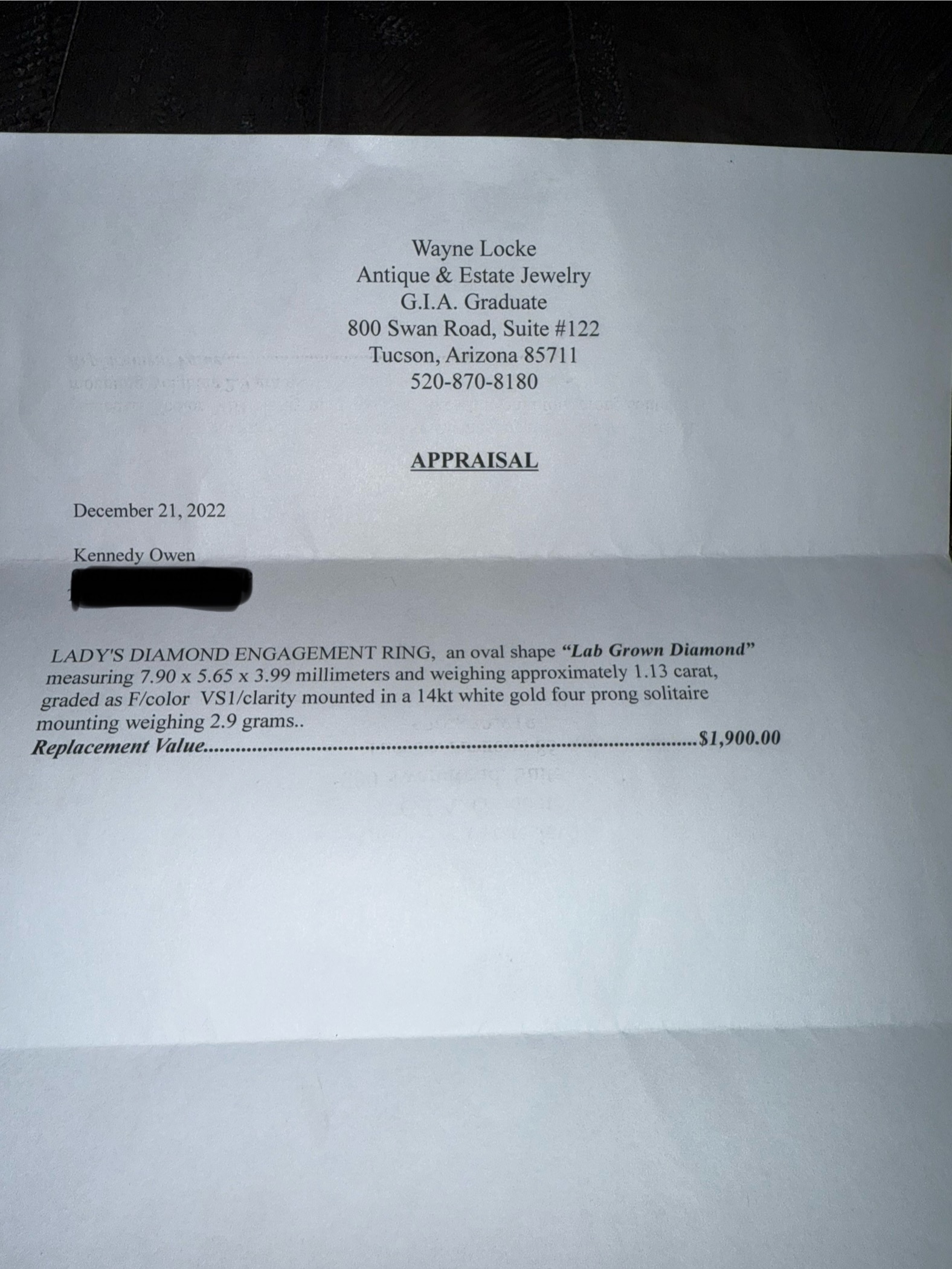 Kay Jewelers Lab-Grown Diamond Ring – Size 5.5