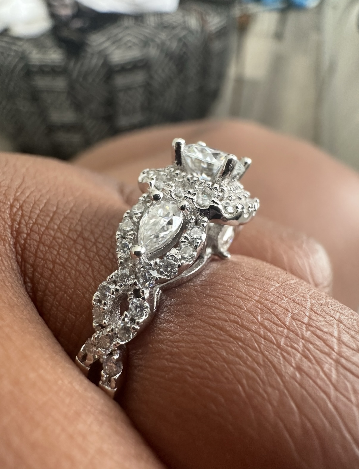 Stunning Halo Moissanite Engagement Ring