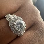 Stunning Halo Moissanite Engagement Ring