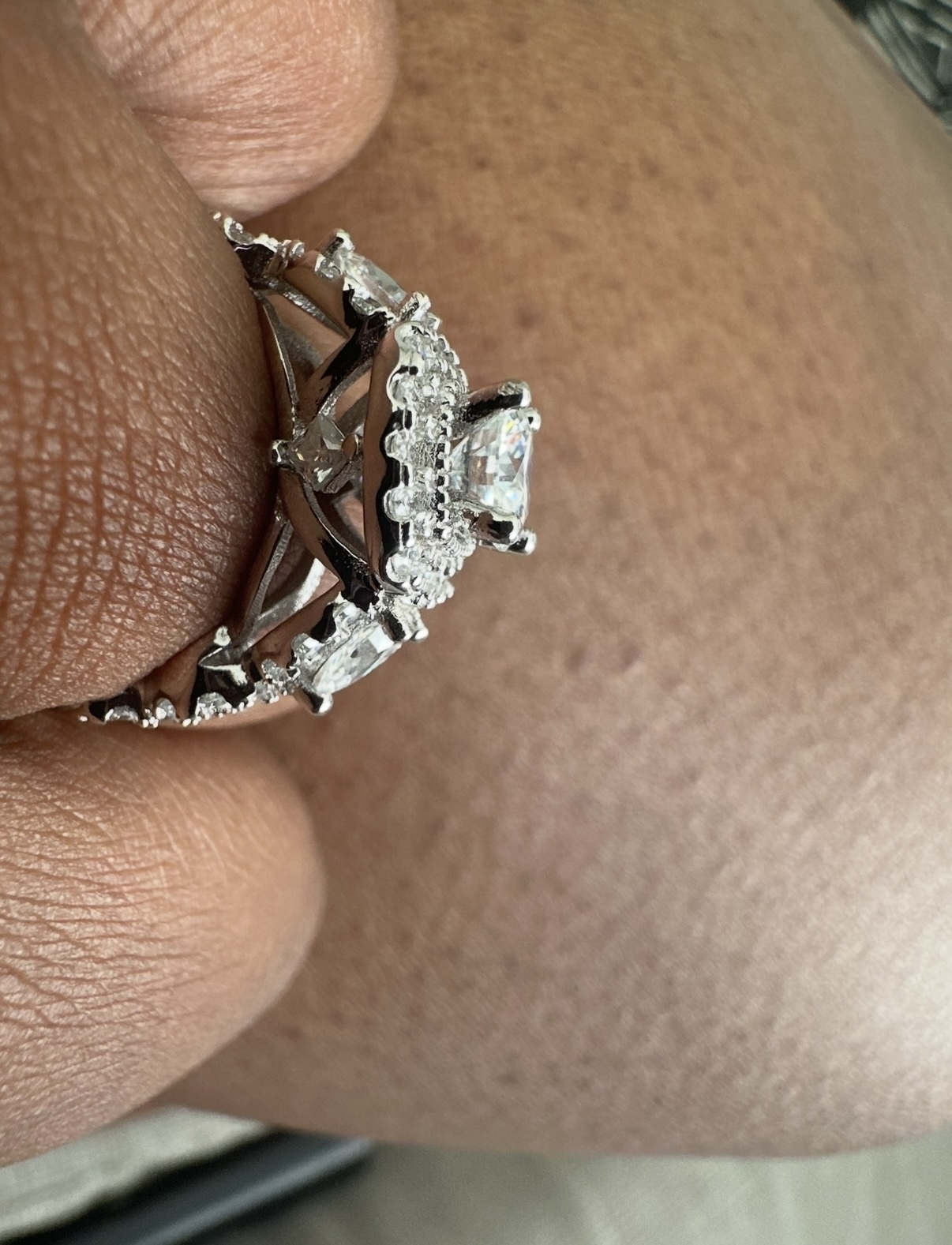 Stunning Halo Moissanite Engagement Ring