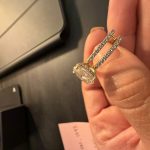 4.1 carat Oval Pavé 1.8mm U-prong pavé bands and an invisible halo