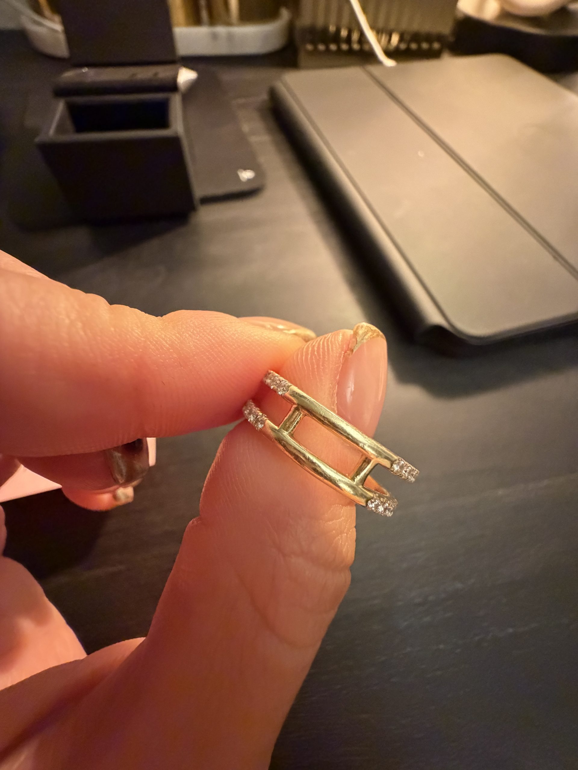 4.1 carat Oval Pavé 1.8mm U-prong pavé bands and an invisible halo