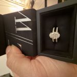 4.1 carat Oval Pavé 1.8mm U-prong pavé bands and an invisible halo