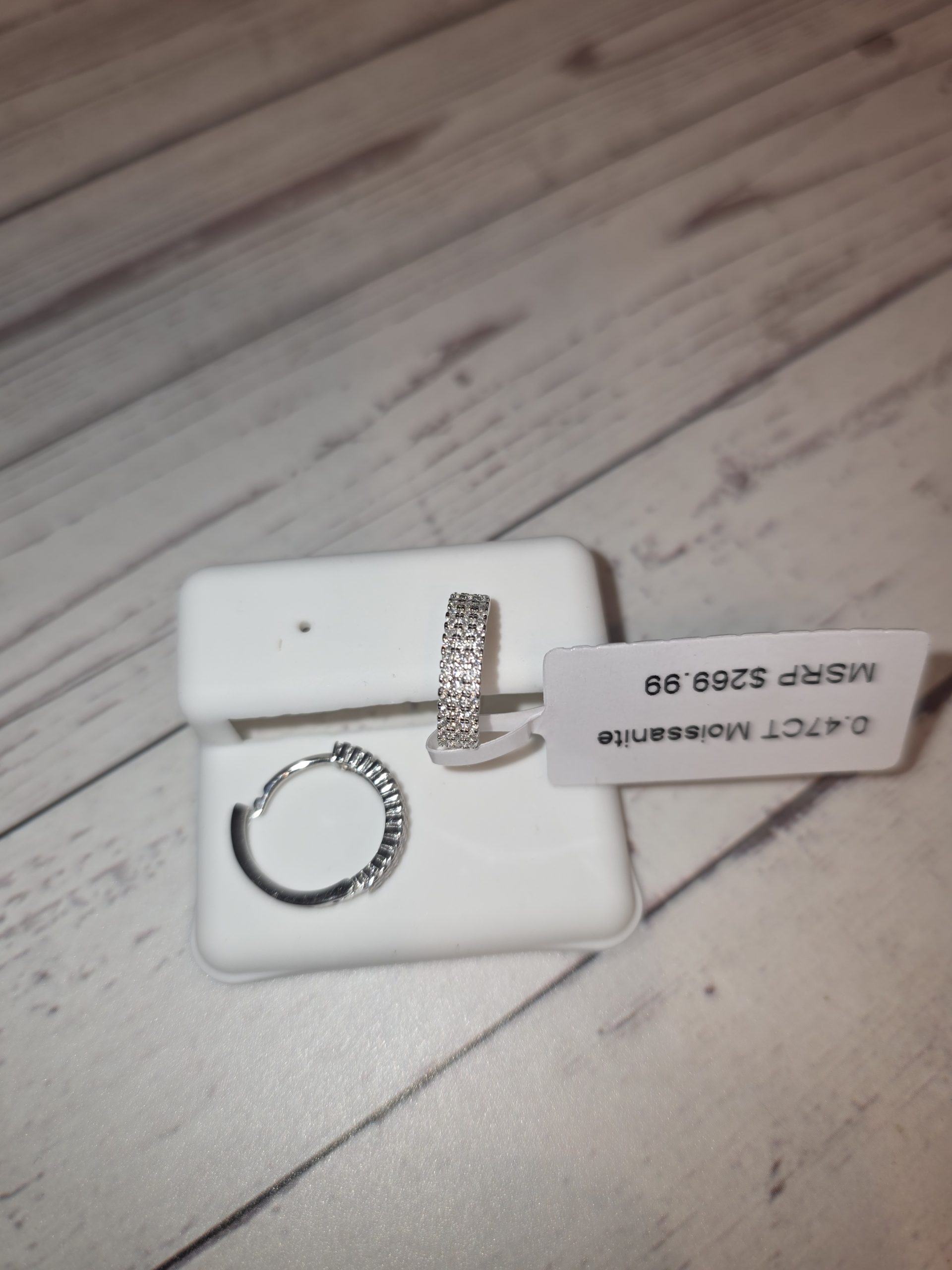 Silver and Moissanite Huggie Earrings