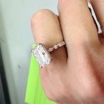 5ct Radiant cut moissanite sterling silver ring
