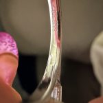 8ct Old Mine Cut Moissanite three stone ring in sterling silver