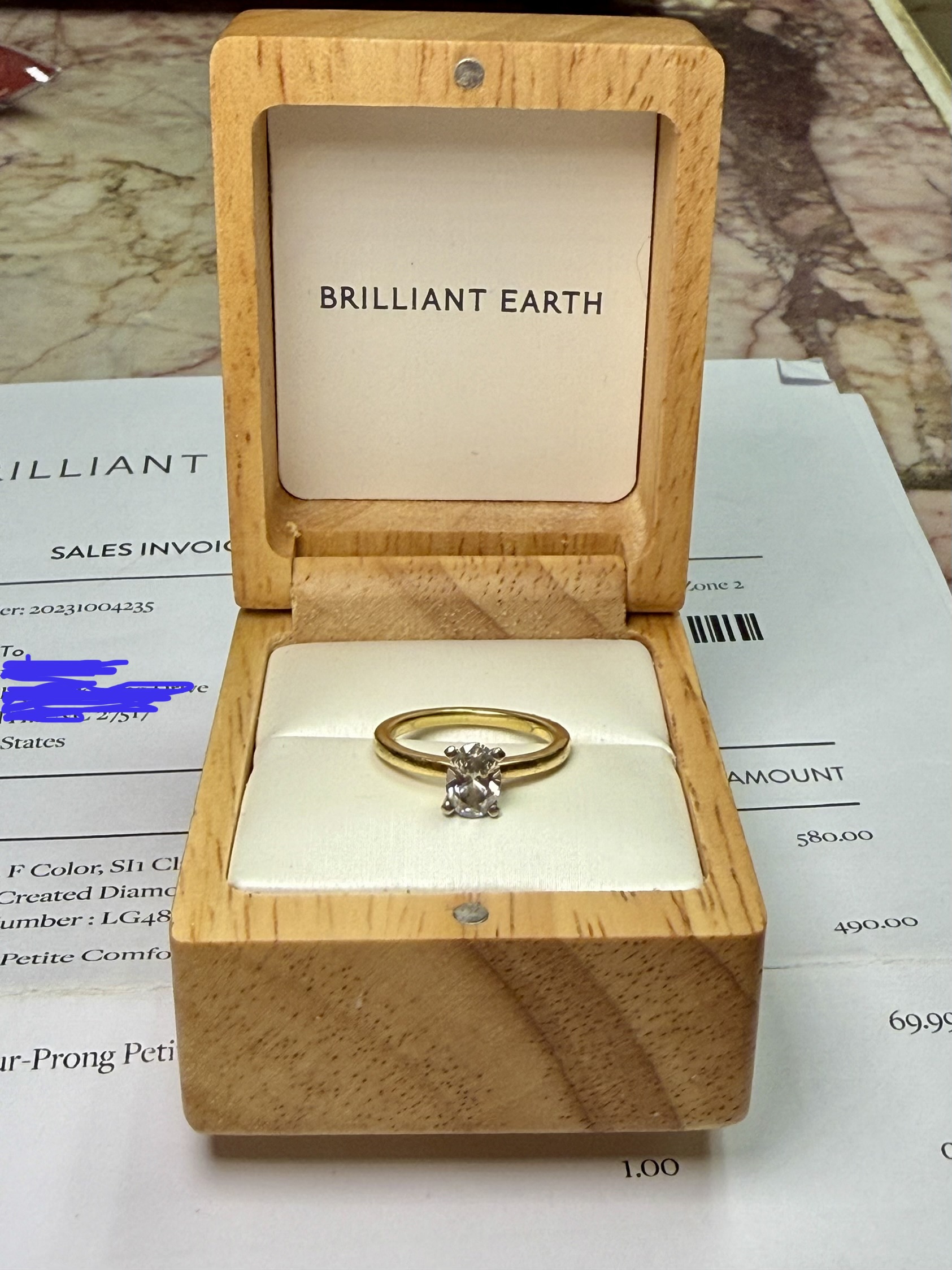 0.62ct Oval Lab Diamond Engagement Ring – IGI Certified – 18K White Gold Solitaire – Size 6.5