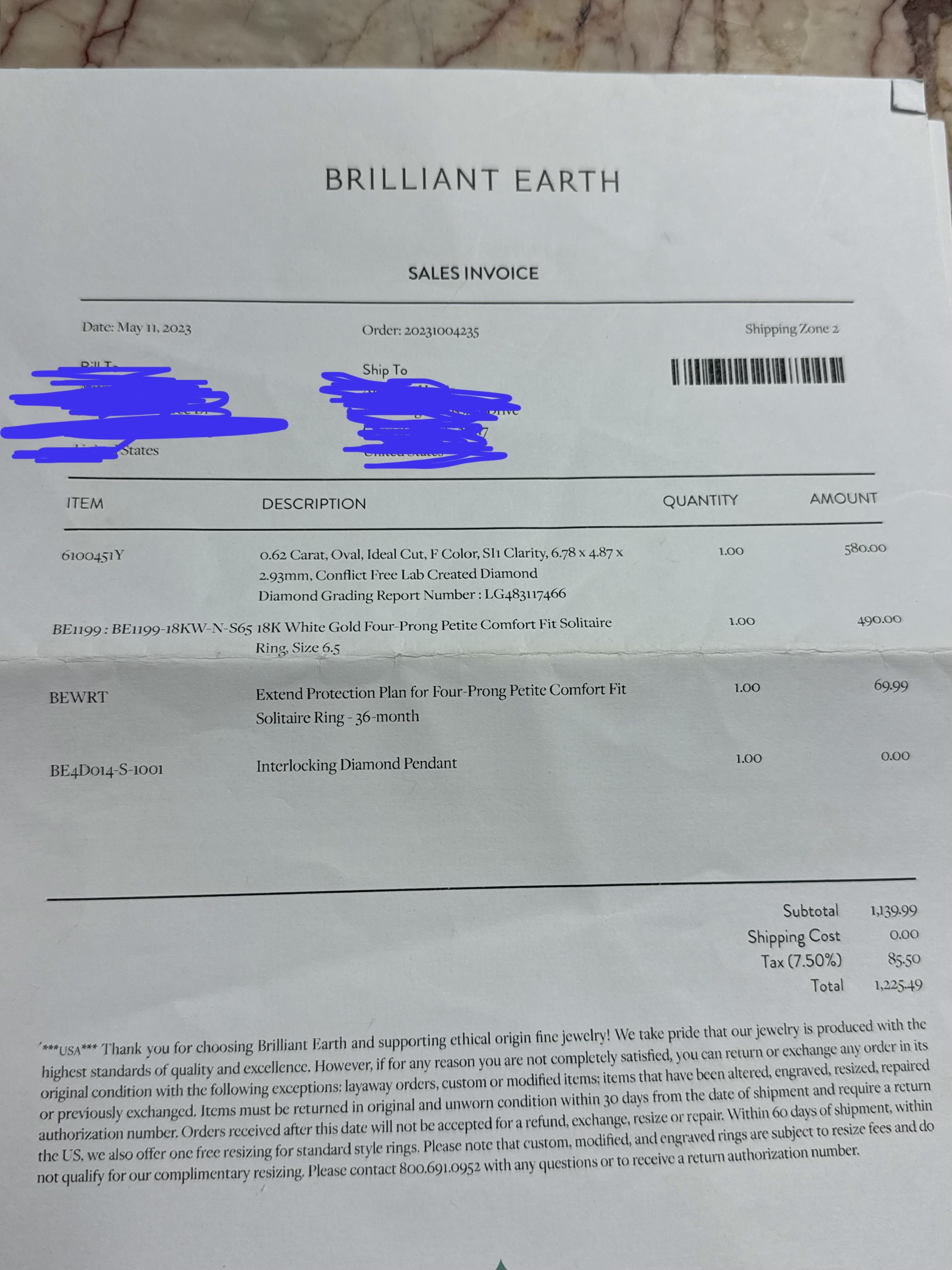 0.62ct Oval Lab Diamond Engagement Ring – IGI Certified – 18K White Gold Solitaire – Size 6.5