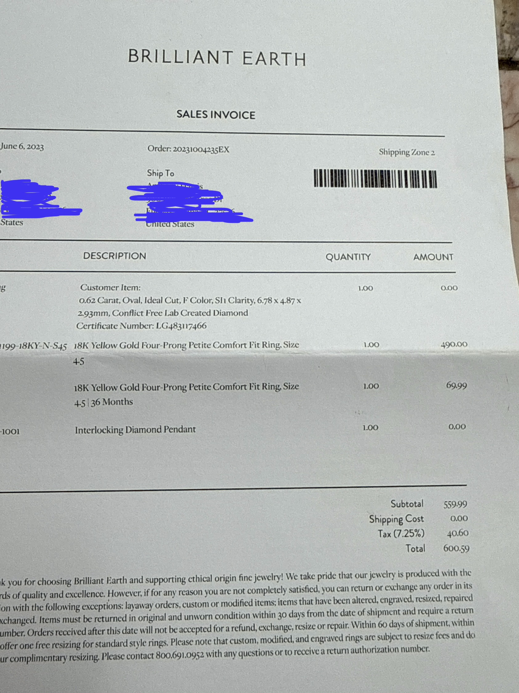 0.62ct Oval Lab Diamond Engagement Ring – IGI Certified – 18K White Gold Solitaire – Size 6.5