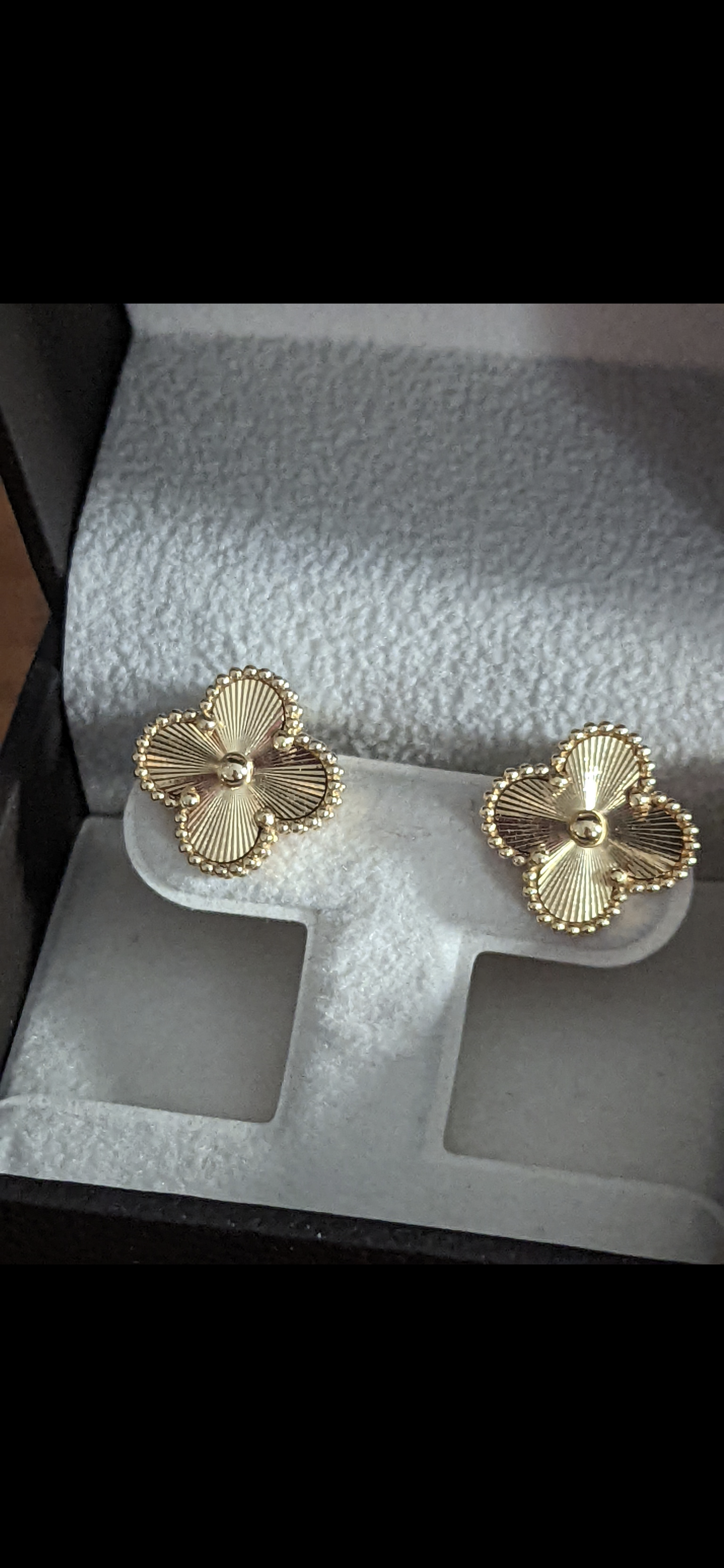 VCA-Inspired Solid Gold Clover Earrings