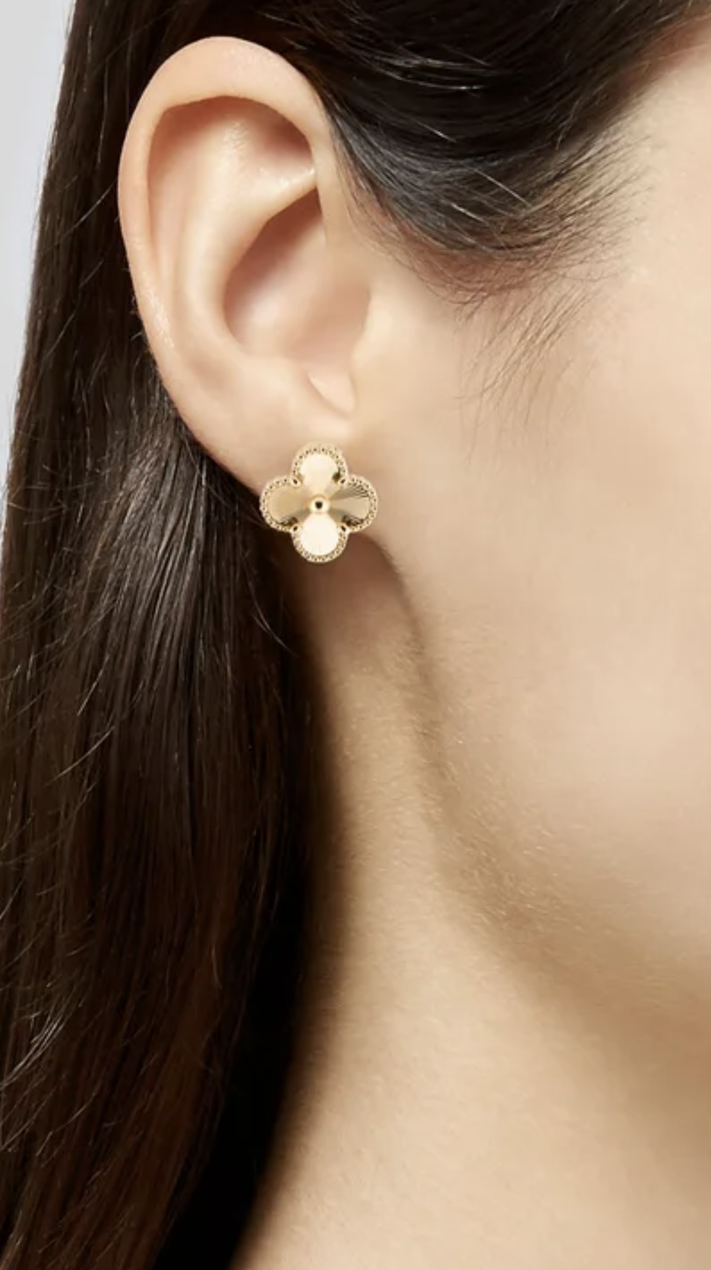 VCA-Inspired Solid Gold Clover Earrings