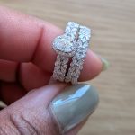 3 ct Moissanite Engagement ring and Wedding band set