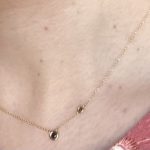 0.12ct 2 natural black diamond 14k yellow necklace 16”